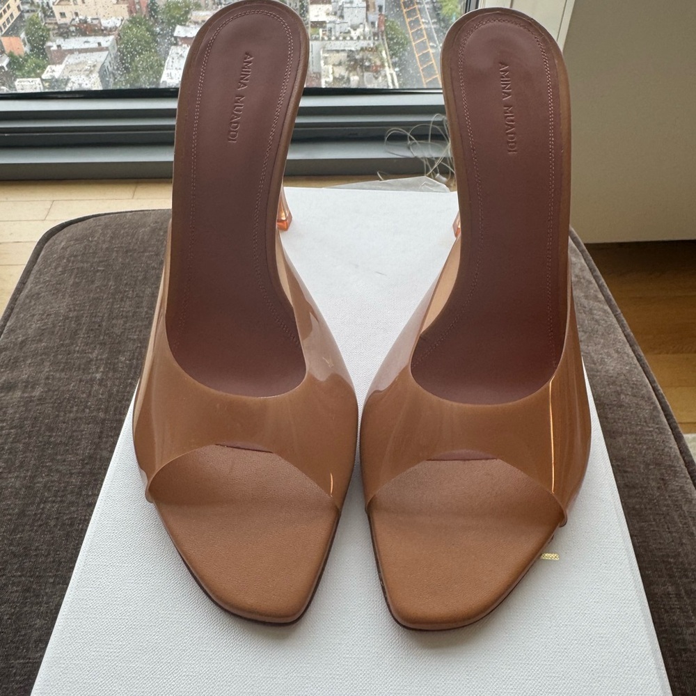 Amina Muaddi ALEXA GLASS SLIPPER